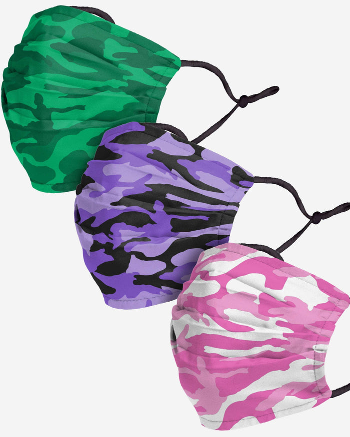 Womens Camo Adjustable 3 Pack Face Cover FOCO - FOCO.com