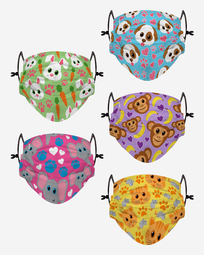 Animal Light Pack Youth Adjustable 5 Pack Face Cover FOCO - FOCO.com