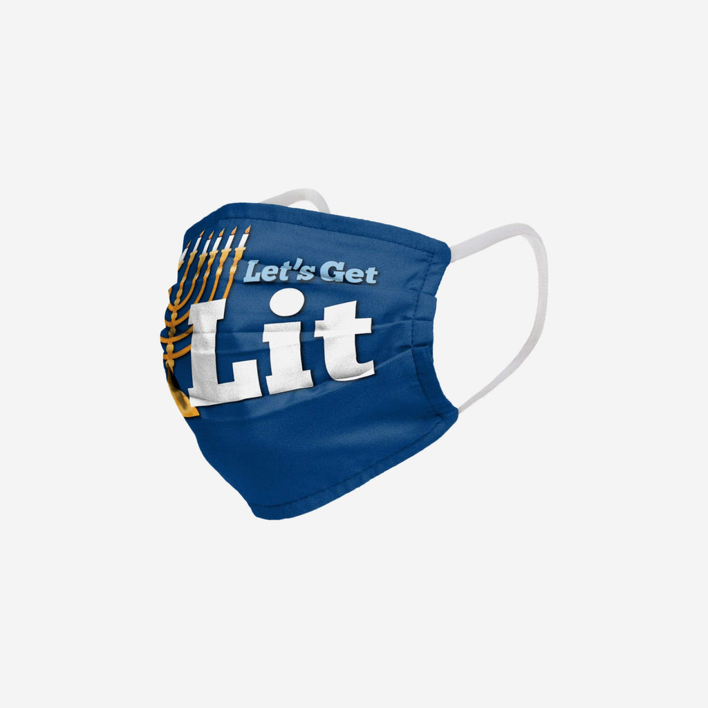 Lets Get Lit Hanukkah Pleated Face Cover FOCO - FOCO.com