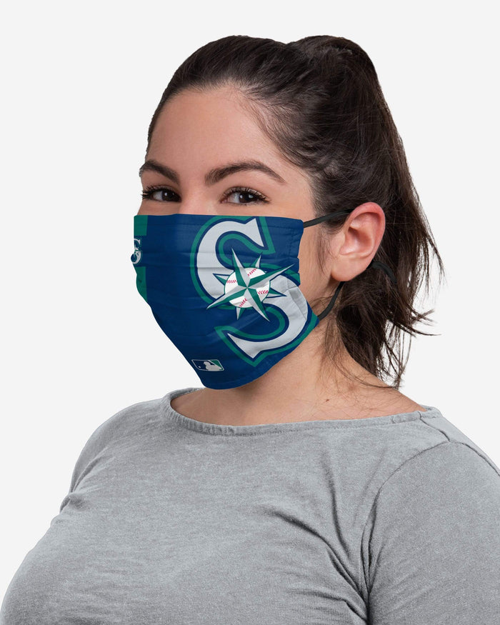 Seattle Mariners On-Field Adjustable Navy & Teal Face Cover FOCO - FOCO.com