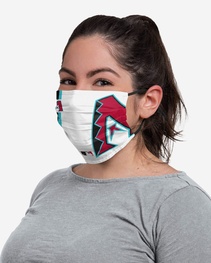 Arizona Diamondbacks On-Field Adjustable White & Teal Face Cover FOCO - FOCO.com