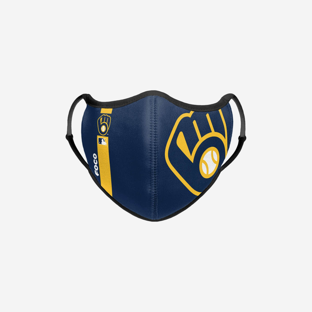 Milwaukee Brewers On-Field Adjustable Navy Sport Face Cover FOCO - FOCO.com