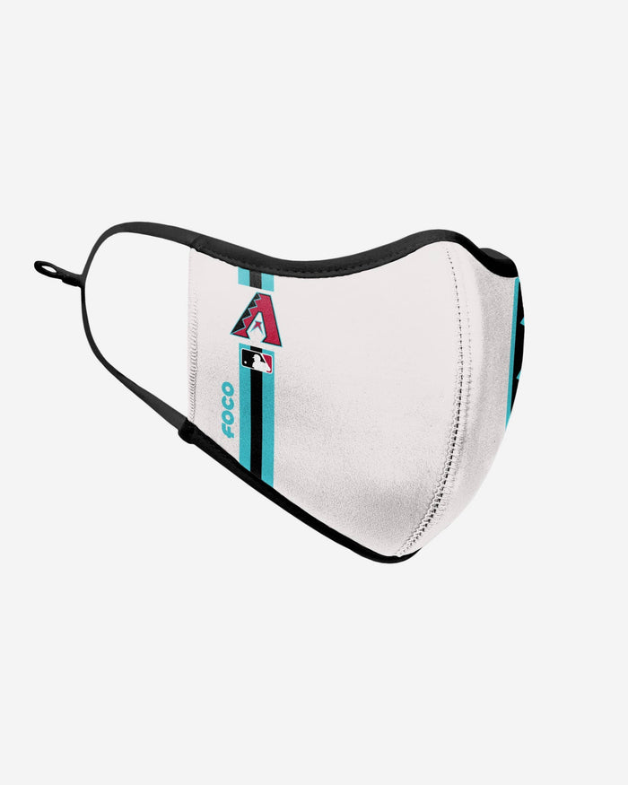 Arizona Diamondbacks On-Field Adjustable White & Teal Sport Face Cover FOCO - FOCO.com