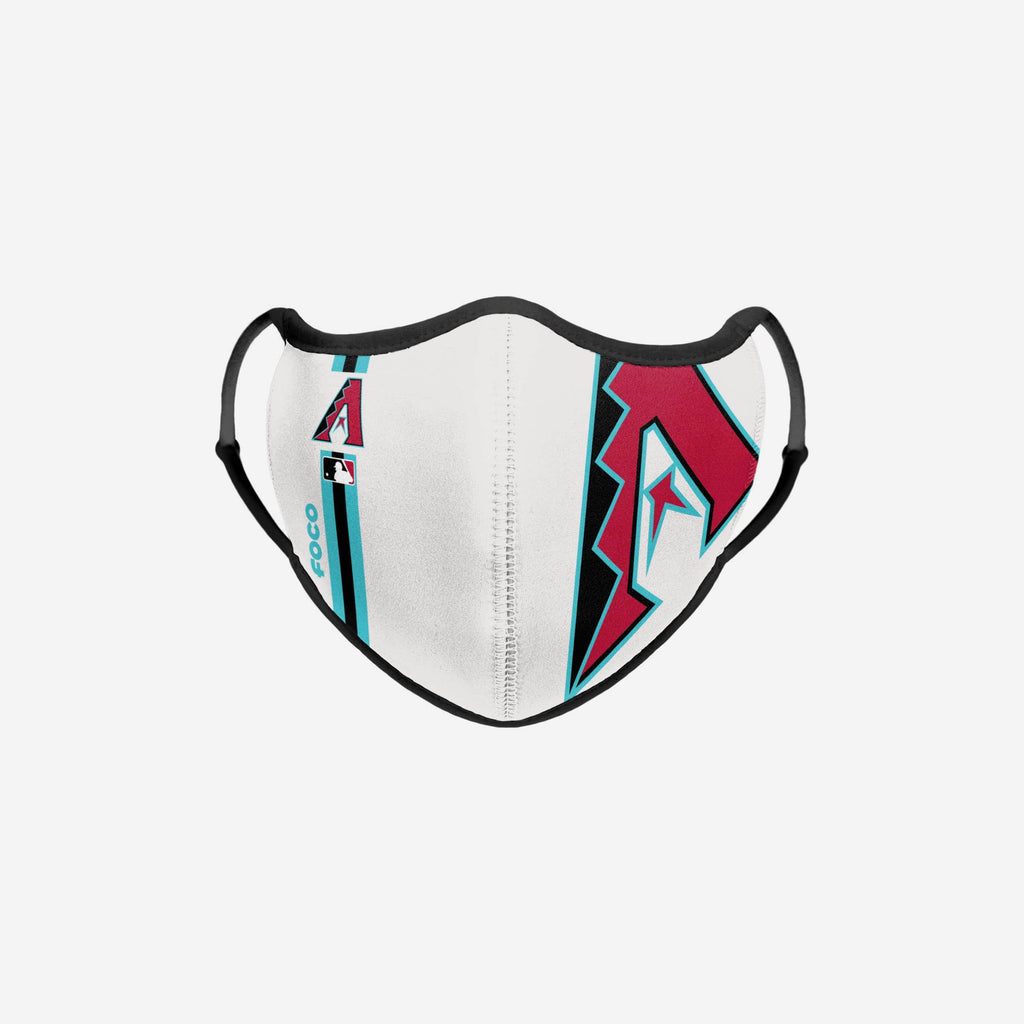 Arizona Diamondbacks On-Field Adjustable White & Teal Sport Face Cover FOCO - FOCO.com