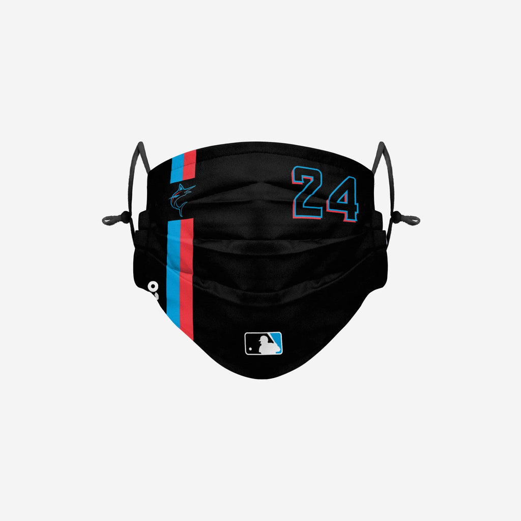 Jesus Aguilar Miami Marlins On-Field Adjustable Black Face Cover FOCO - FOCO.com