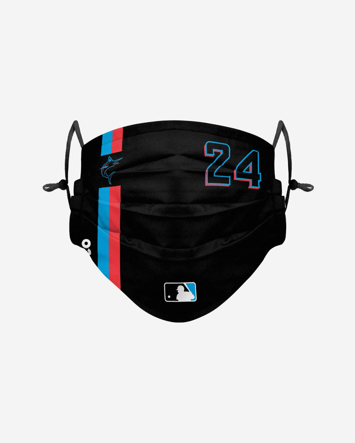 Jesus Aguilar Miami Marlins On-Field Adjustable Black Face Cover FOCO - FOCO.com