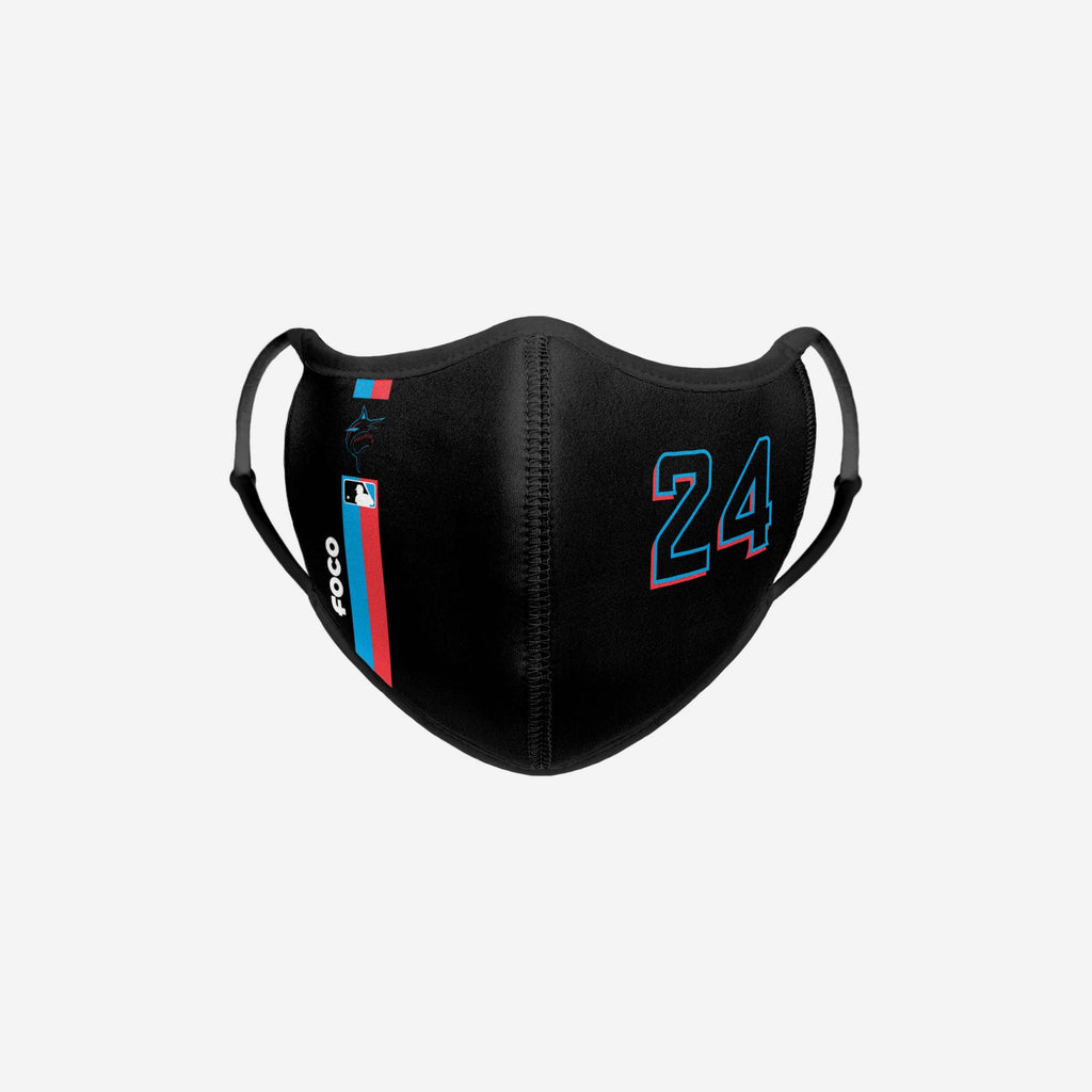 Jesus Aguilar Miami Marlins On-Field Adjustable Black Sport Face Cover FOCO - FOCO.com