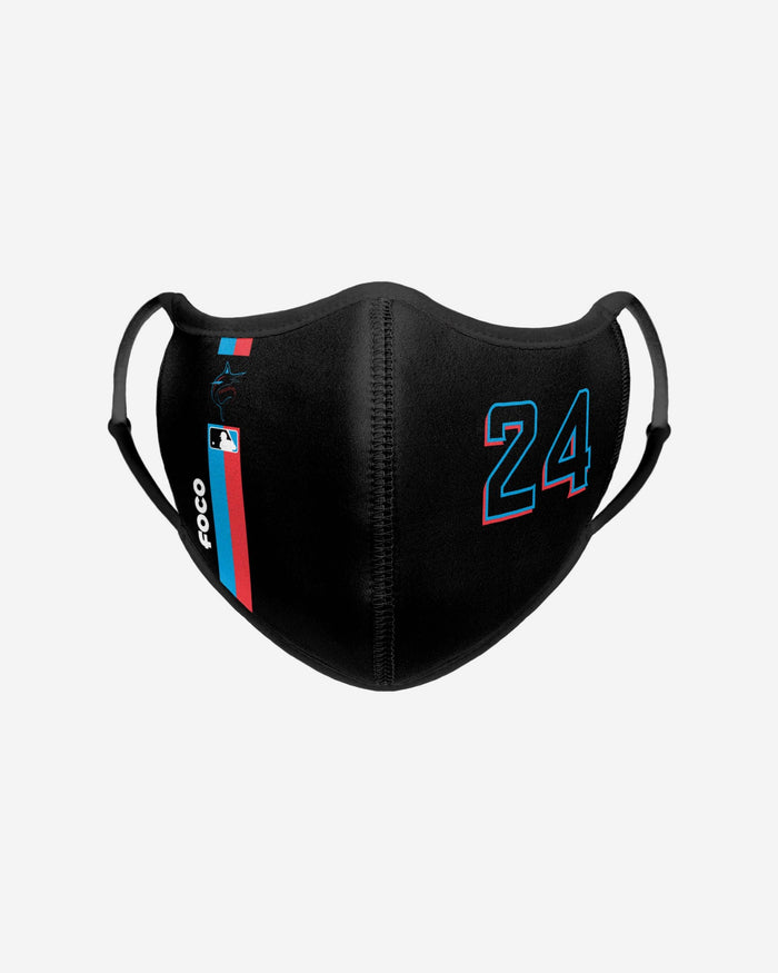 Jesus Aguilar Miami Marlins On-Field Adjustable Black Sport Face Cover FOCO - FOCO.com