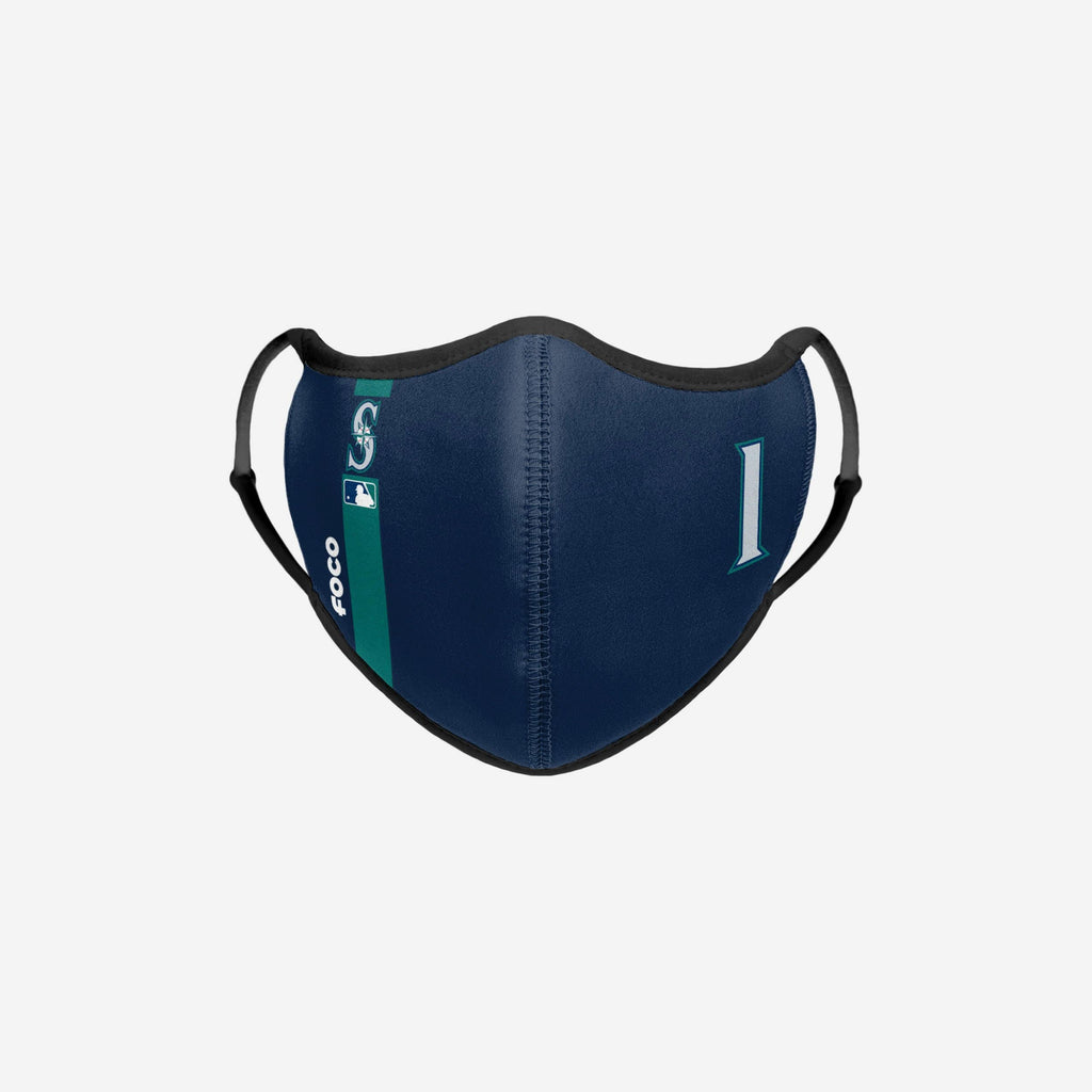 Kyle Lewis Seattle Mariners On-Field Adjustable Navy & Teal Sport Face Cover FOCO - FOCO.com