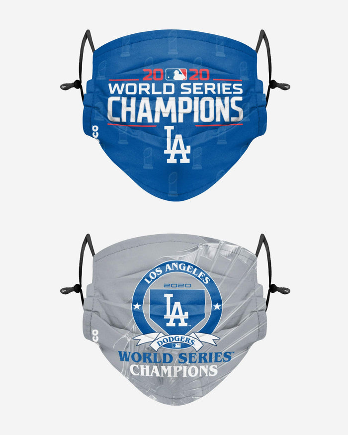 Los Angeles Dodgers 2020 World Series Champions Adjustable 2 Pack Face Cover FOCO - FOCO.com