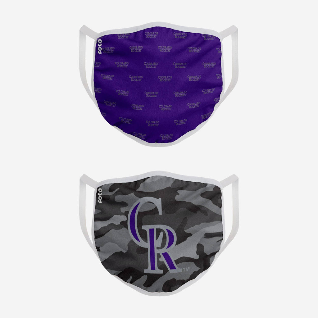 Colorado Rockies Clutch 2 Pack Face Cover FOCO - FOCO.com