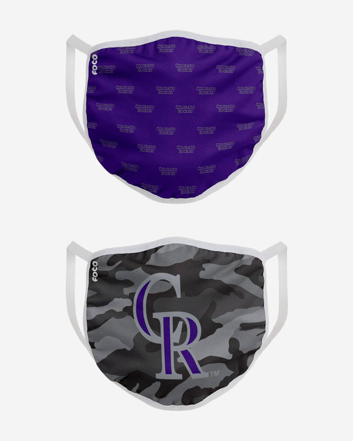 Colorado Rockies Clutch 2 Pack Face Cover FOCO - FOCO.com