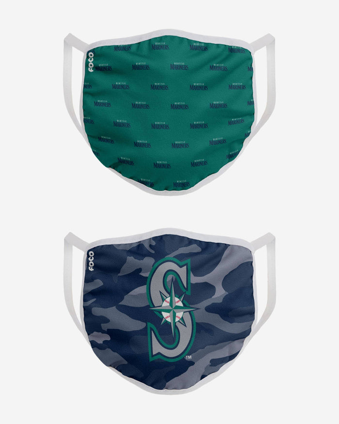 Seattle Mariners Clutch 2 Pack Face Cover FOCO - FOCO.com