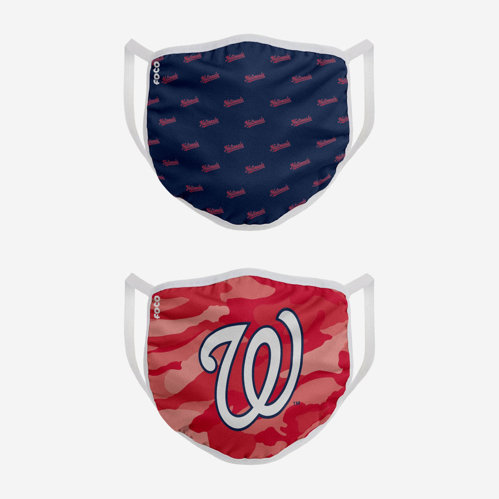 Washington Nationals Clutch 2 Pack Face Cover FOCO - FOCO.com