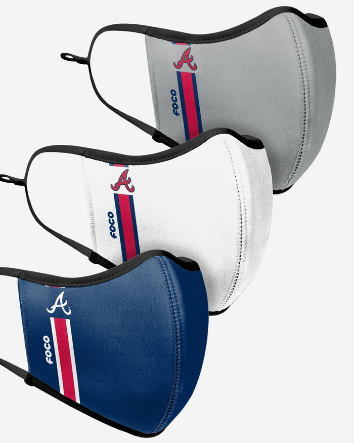 Atlanta Braves Sport 3 Pack Face Cover FOCO - FOCO.com