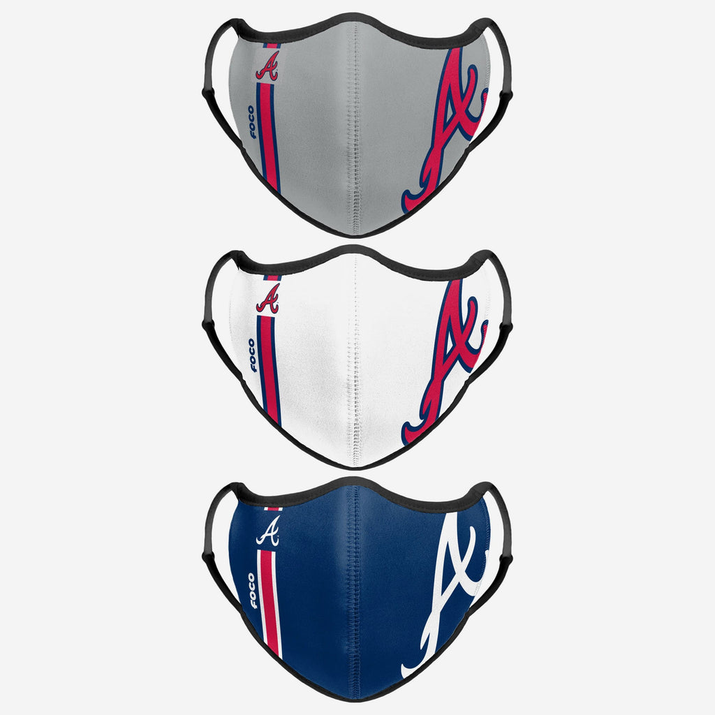 Atlanta Braves Sport 3 Pack Face Cover FOCO - FOCO.com