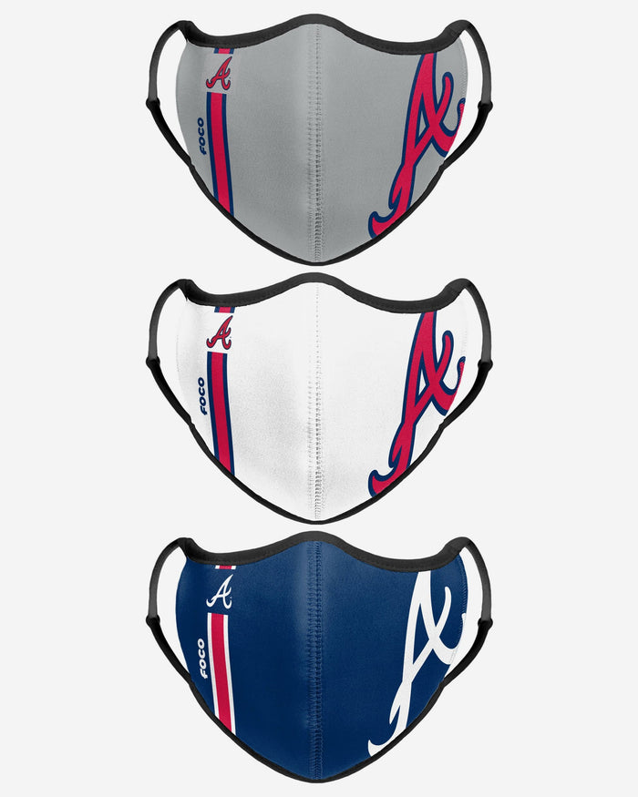 Atlanta Braves Sport 3 Pack Face Cover FOCO - FOCO.com