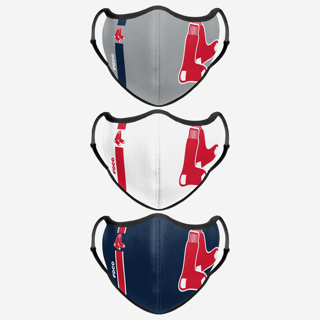 Boston Red Sox Sport 3 Pack Face Cover FOCO - FOCO.com