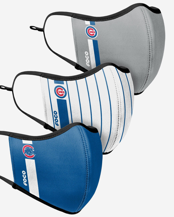 Chicago Cubs Sport 3 Pack Face Cover FOCO - FOCO.com