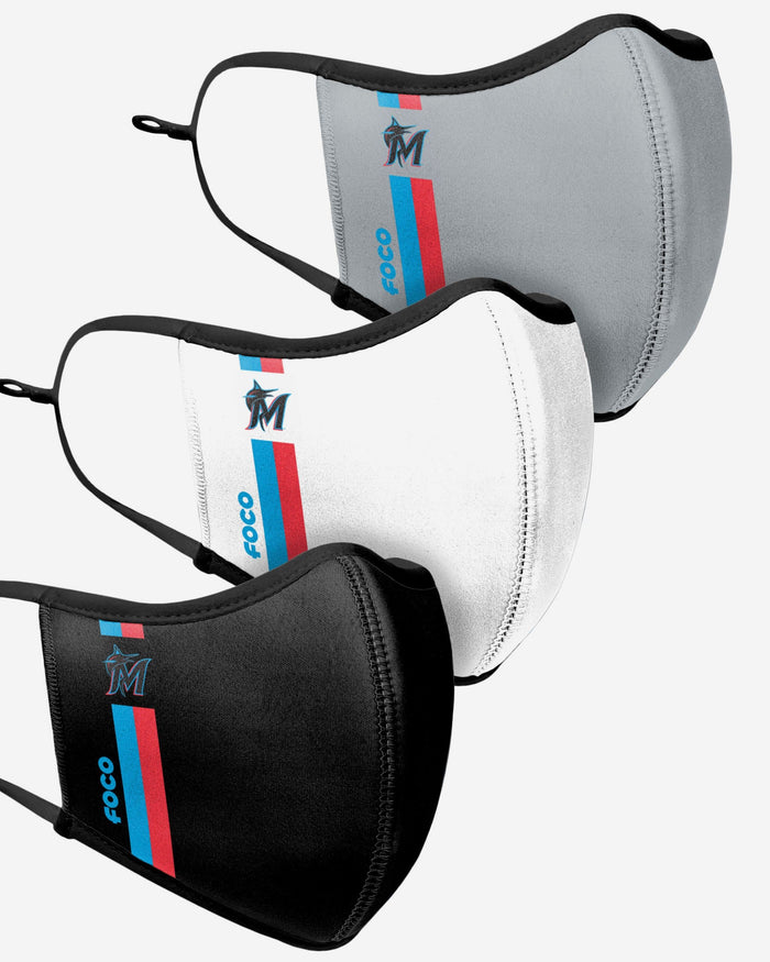 Miami Marlins Sport 3 Pack Face Cover FOCO - FOCO.com