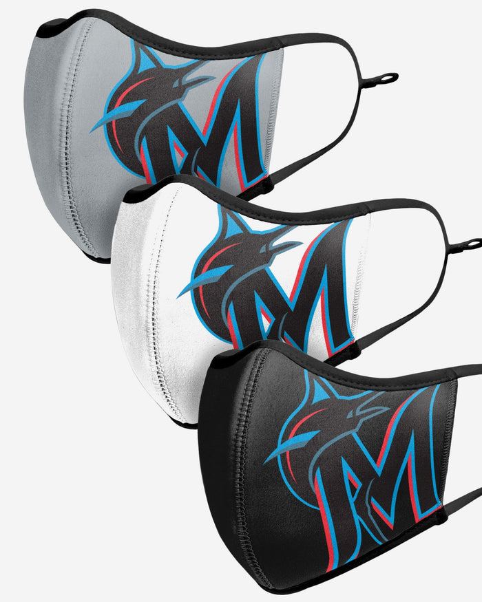 Miami Marlins Sport 3 Pack Face Cover FOCO - FOCO.com