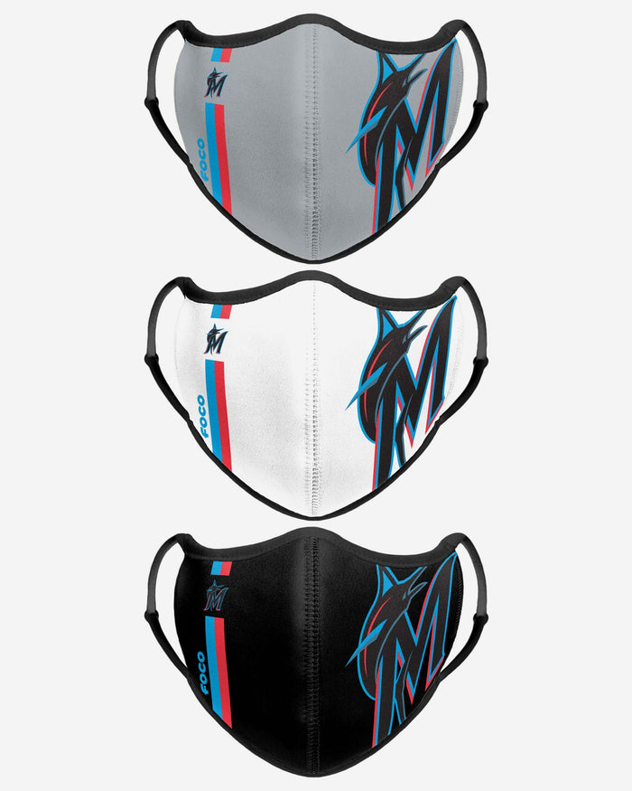 Miami Marlins Sport 3 Pack Face Cover FOCO - FOCO.com