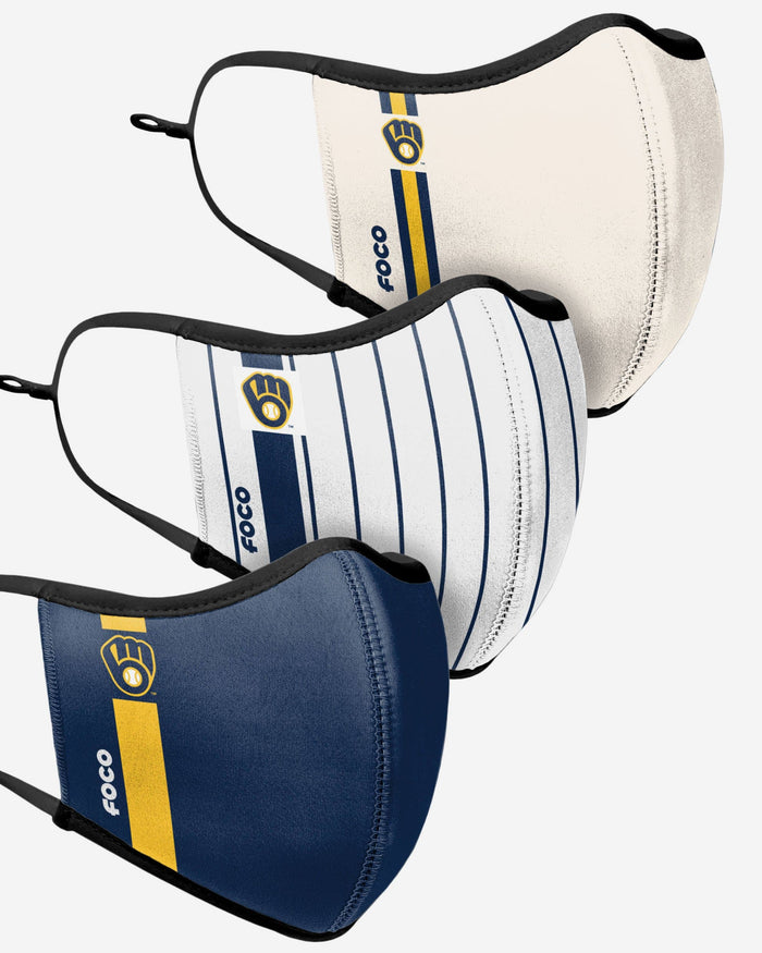 Milwaukee Brewers Sport 3 Pack Face Cover FOCO - FOCO.com