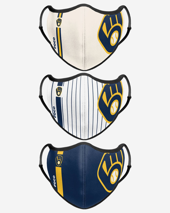 Milwaukee Brewers Sport 3 Pack Face Cover FOCO - FOCO.com