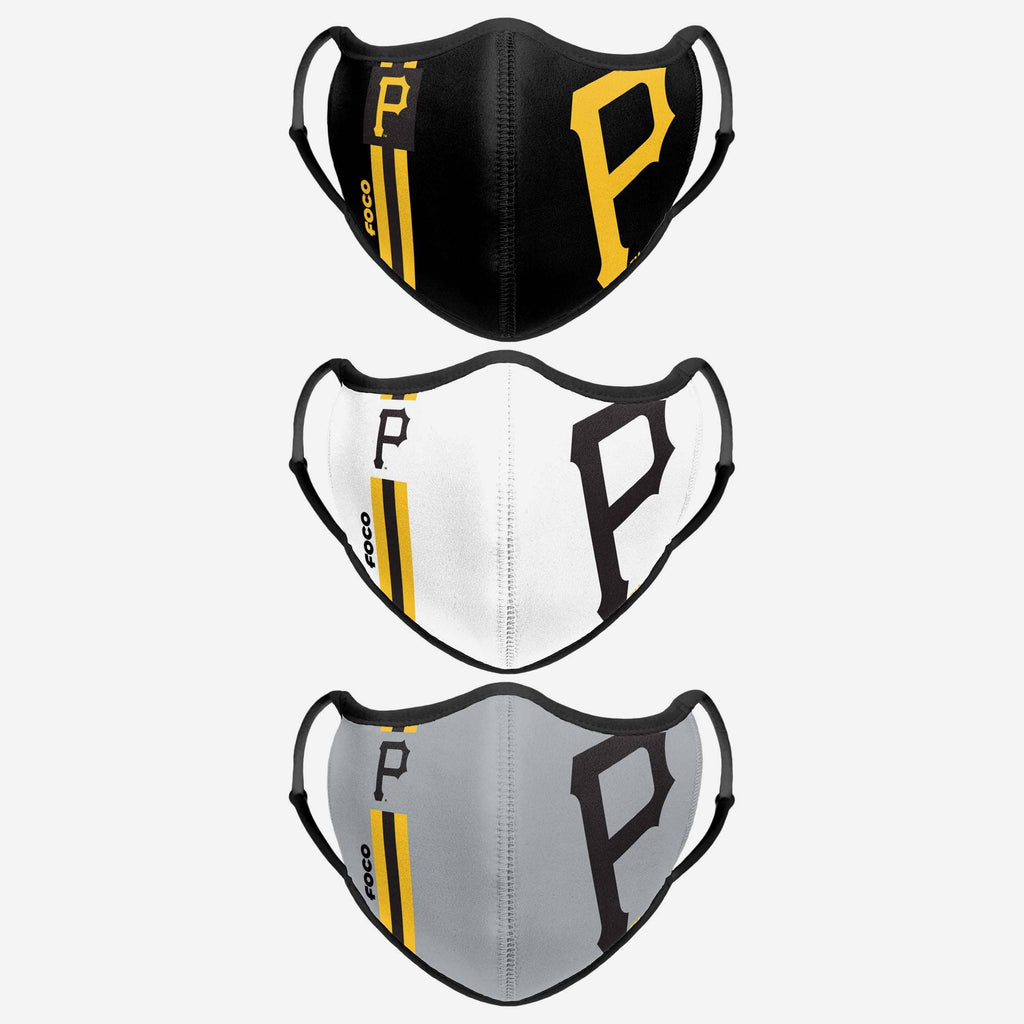 Pittsburgh Pirates Sport 3 Pack Face Cover FOCO - FOCO.com