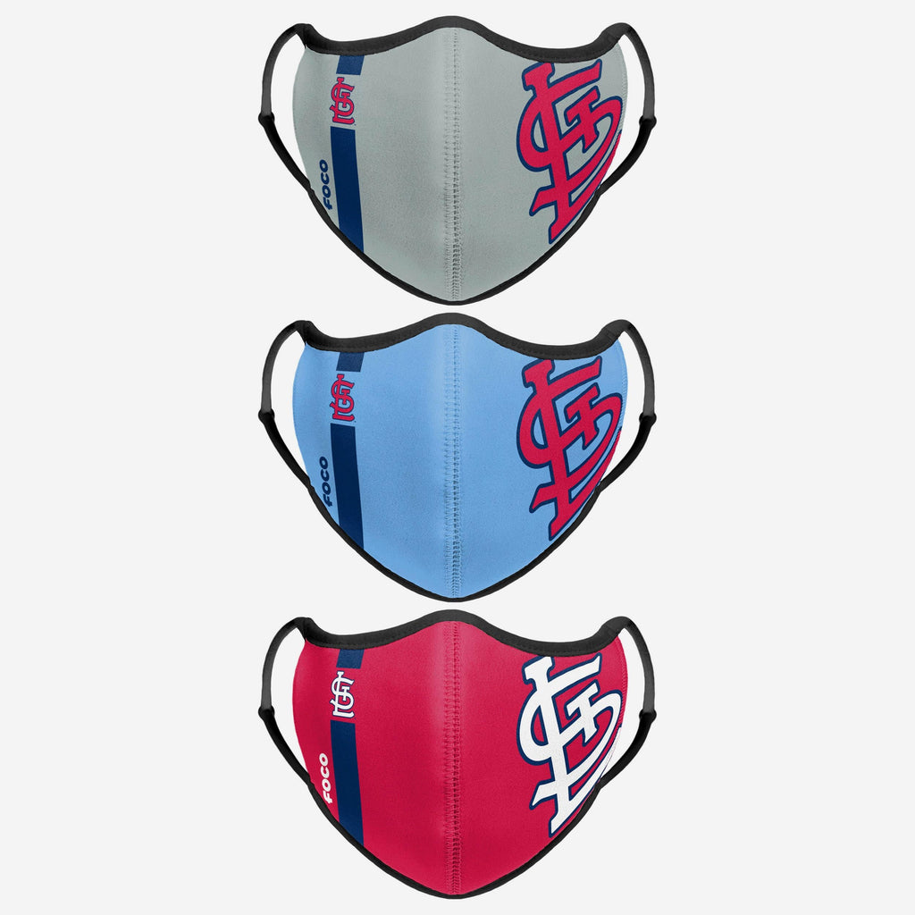 St Louis Cardinals Sport 3 Pack Face Cover FOCO - FOCO.com