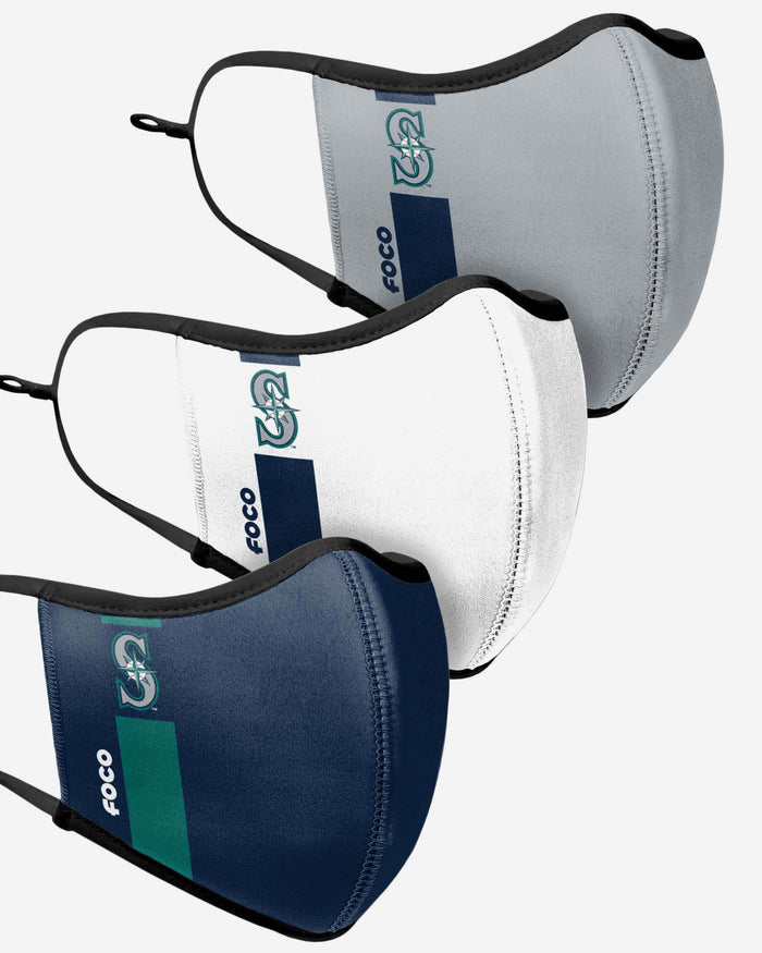 Seattle Mariners Sport 3 Pack Face Cover FOCO - FOCO.com