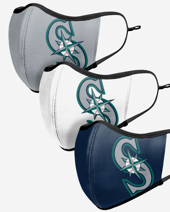 Seattle Mariners Sport 3 Pack Face Cover FOCO - FOCO.com