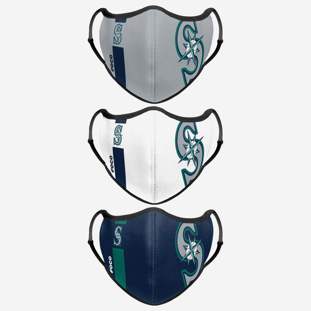 Seattle Mariners Sport 3 Pack Face Cover FOCO - FOCO.com