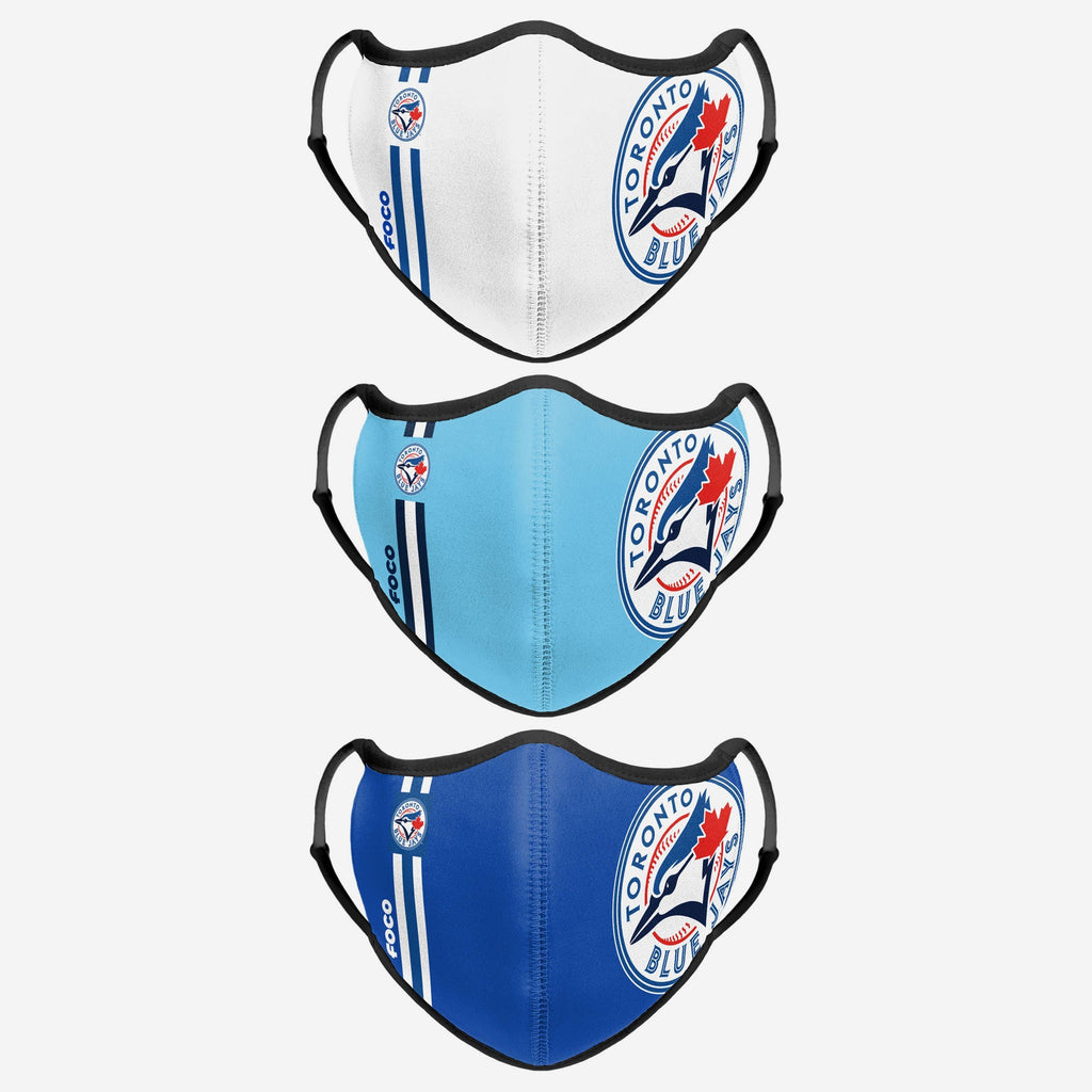 Toronto Blue Jays Sport 3 Pack Face Cover FOCO - FOCO.com