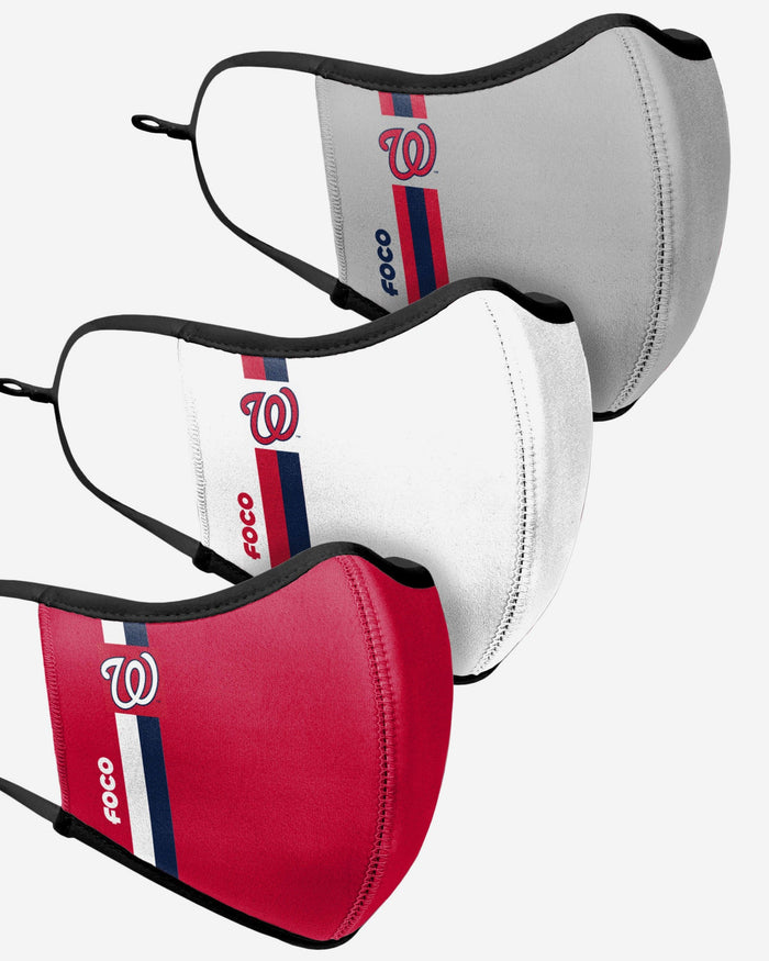 Washington Nationals Sport 3 Pack Face Cover FOCO - FOCO.com