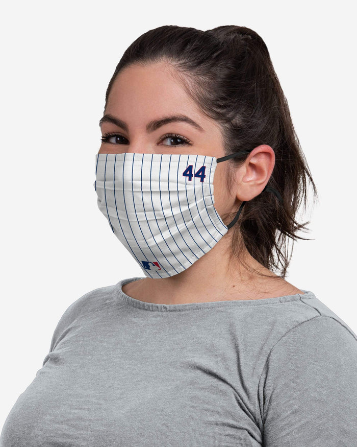 Anthony Rizzo Chicago Cubs On-Field Gameday Pinstripe Adjustable Face Cover FOCO - FOCO.com