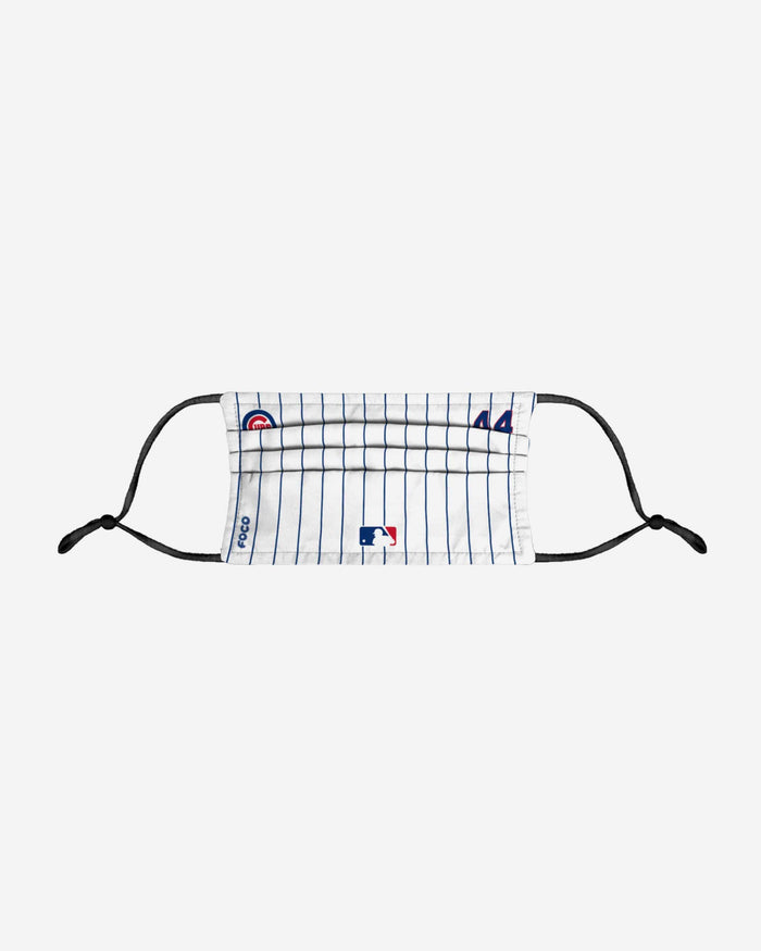 Anthony Rizzo Chicago Cubs On-Field Gameday Pinstripe Adjustable Face Cover FOCO - FOCO.com