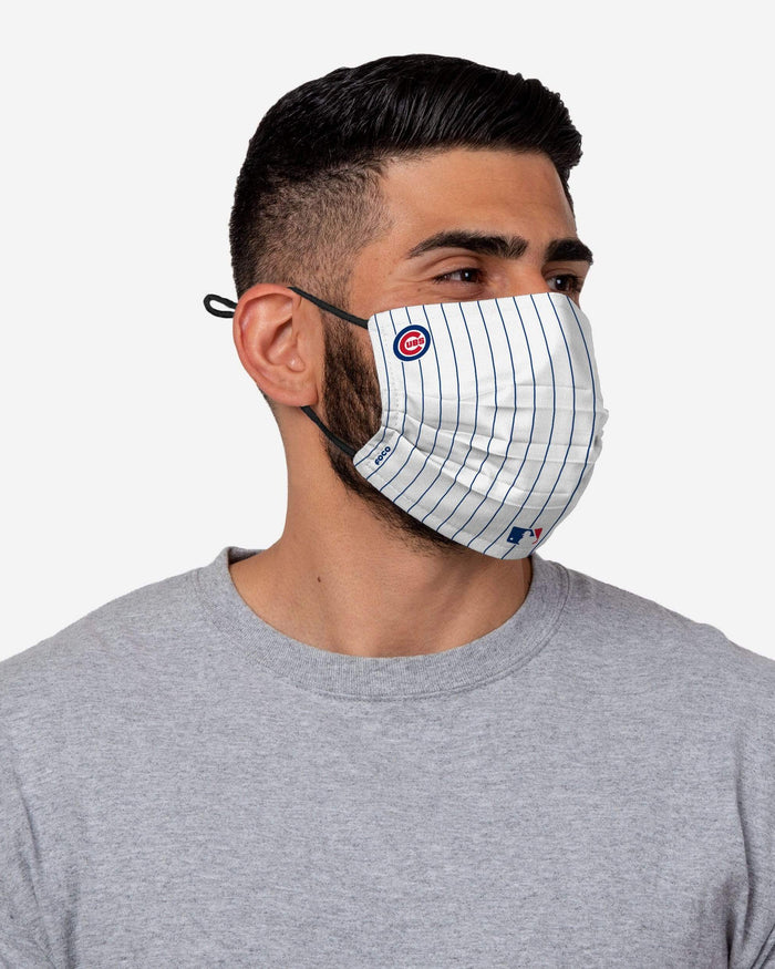 Chicago Cubs On-Field Gameday Pinstripe Adjustable Face Cover FOCO - FOCO.com