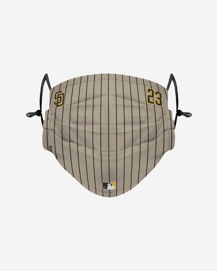 Fernando Tatis Jr San Diego Padres On-Field Gameday Pinstripe Adjustable Face Cover FOCO - FOCO.com