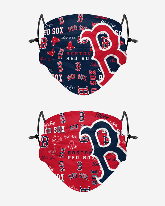 Boston Red Sox Logo Rush Adjustable 2 Pack Face Cover FOCO - FOCO.com