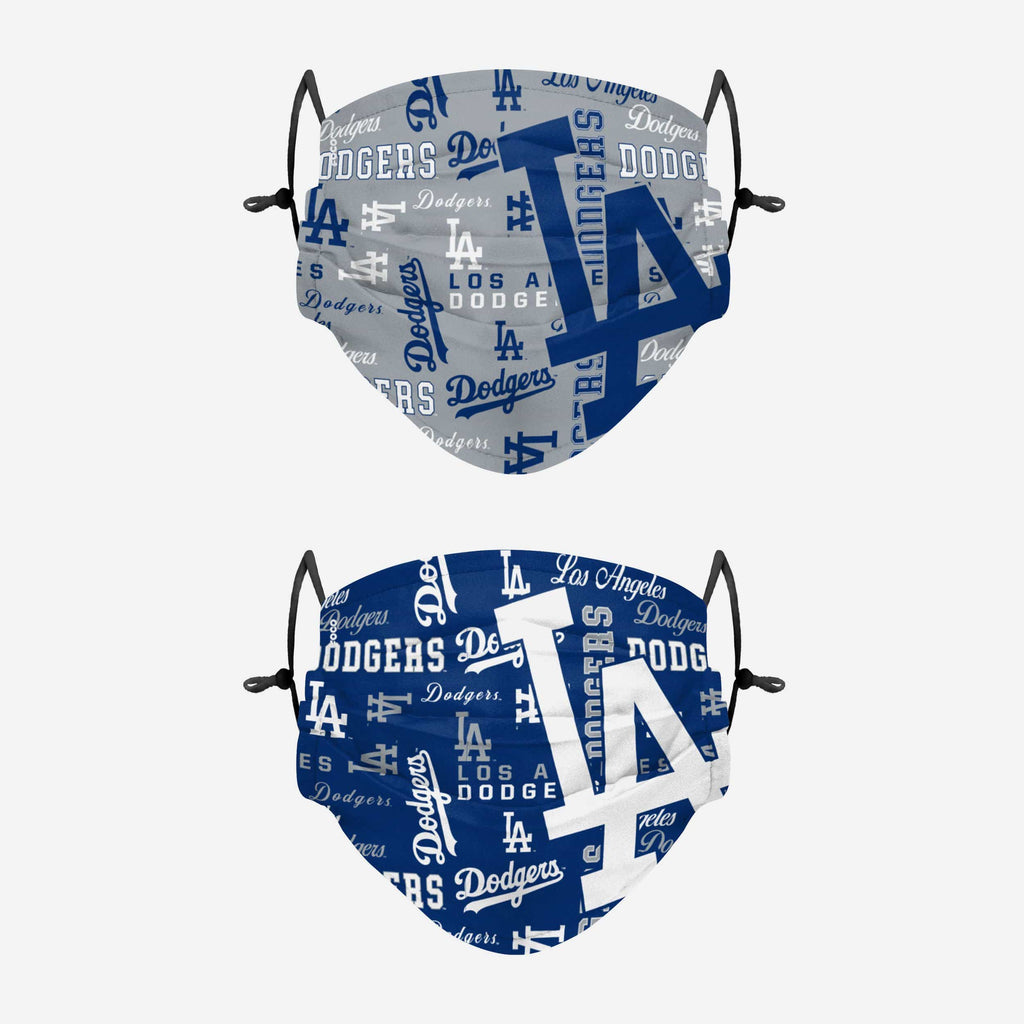 Los Angeles Dodgers Logo Rush Adjustable 2 Pack Face Cover FOCO - FOCO.com