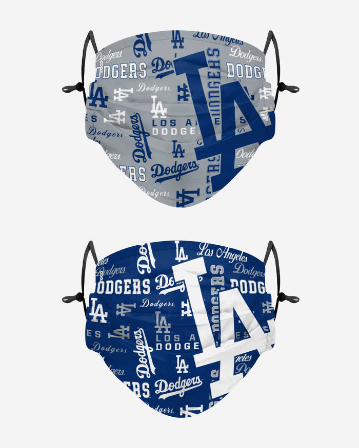 Los Angeles Dodgers Logo Rush Adjustable 2 Pack Face Cover FOCO - FOCO.com