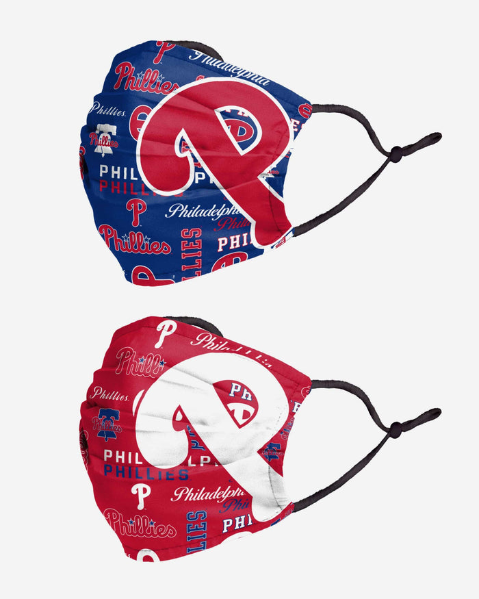 Philadelphia Phillies Logo Rush Adjustable 2 Pack Face Cover FOCO - FOCO.com