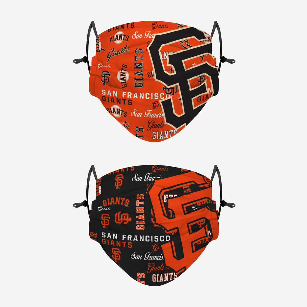 San Francisco Giants Logo Rush Adjustable 2 Pack Face Cover FOCO - FOCO.com