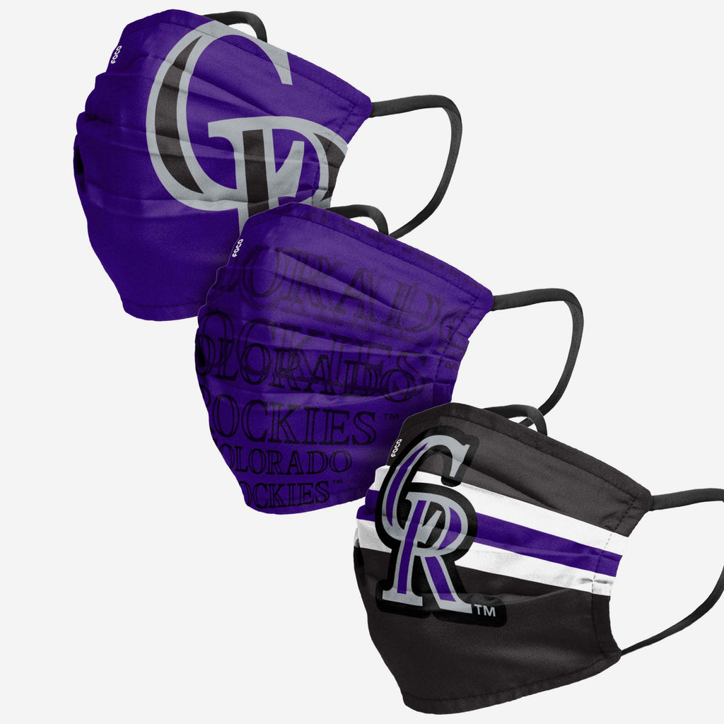 Colorado Rockies Matchday 3 Pack Face Cover FOCO - FOCO.com