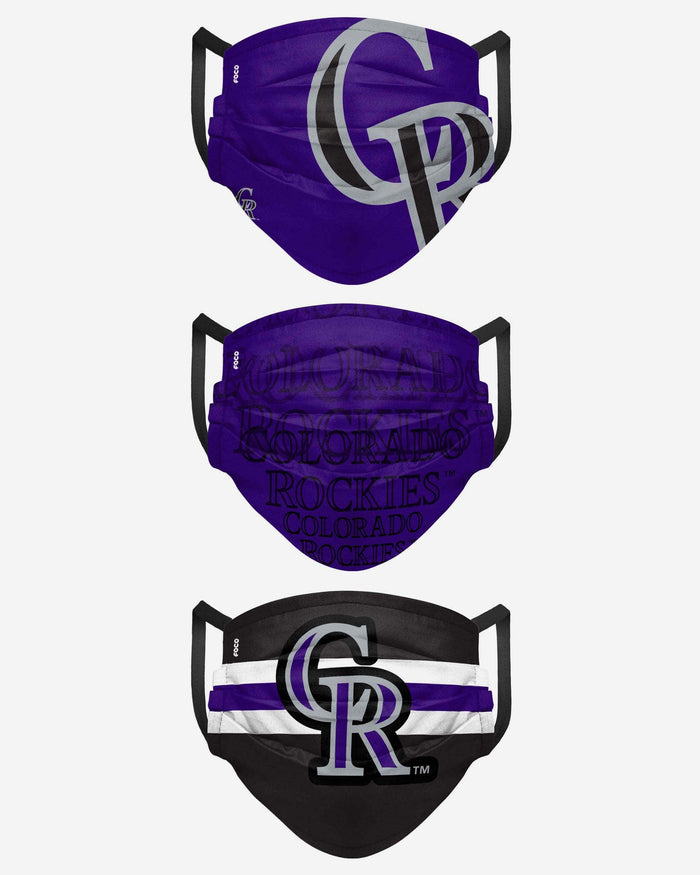 Colorado Rockies Matchday 3 Pack Face Cover FOCO - FOCO.com