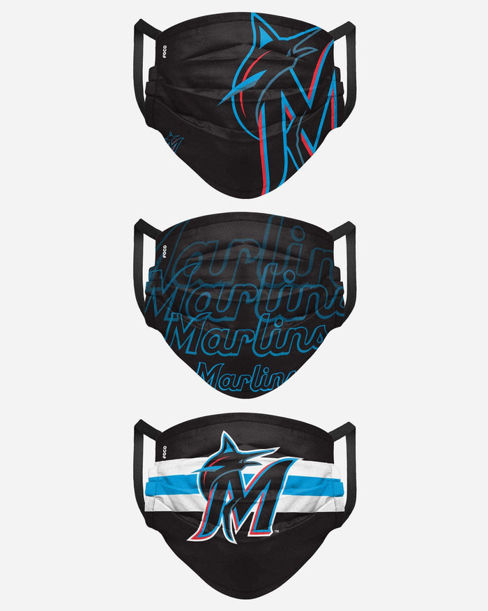 Miami Marlins Matchday 3 Pack Face Cover FOCO - FOCO.com