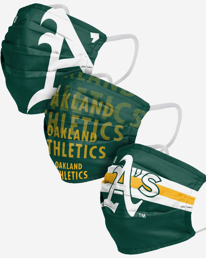 Oakland Athletics Matchday 3 Pack Face Cover FOCO - FOCO.com