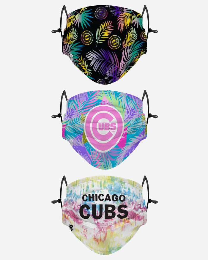 Chicago Cubs Neon Floral 3 Pack Face Cover FOCO - FOCO.com