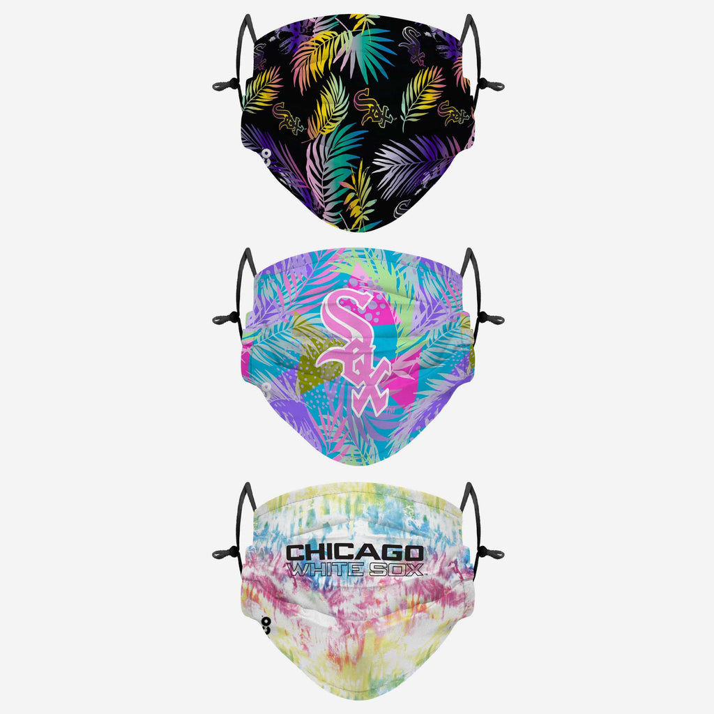 Chicago White Sox Neon Floral 3 Pack Face Cover FOCO - FOCO.com